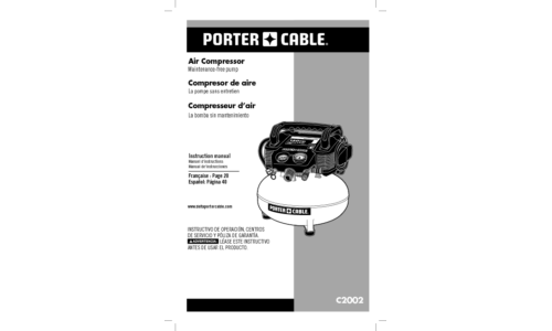 Porter-Cable N039112 User Manual