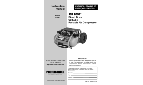 Porter-Cable JOB BOSS C3555 User Manual