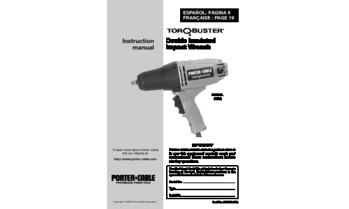 Porter-Cable Impact Driver 6626 user manual