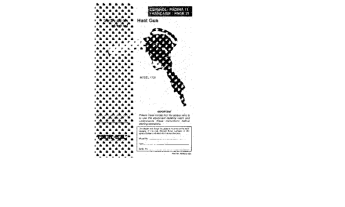 Porter-Cable Heat Gun 1700 User Manual