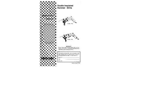 Porter-Cable Drill 7738 User Manual