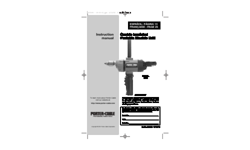 Porter-Cable Drill 7564 User Manual