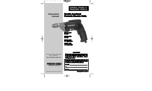 Porter-Cable Drill 2620 User Manual