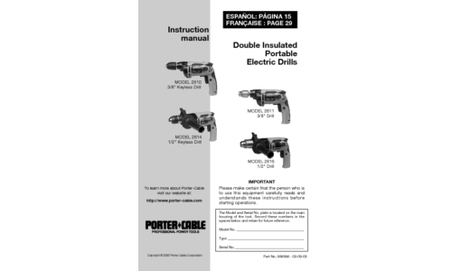 Porter-Cable Drill 2610 User Manual