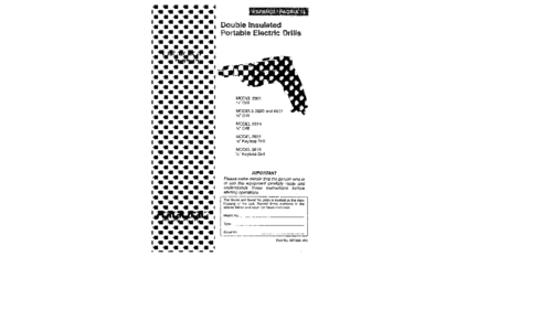 Porter-Cable Drill 2601 User Manual