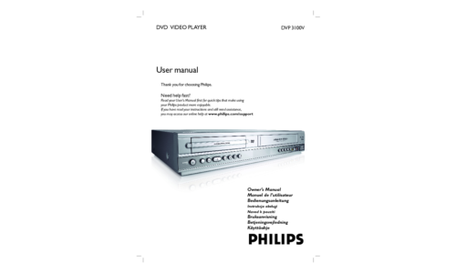 Porter-Cable DVD Player DVP 3100V User Manual