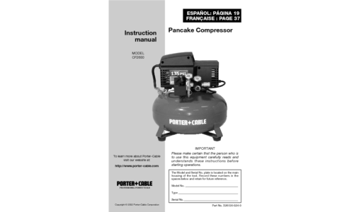 Porter-Cable D26126-024-0 User Manual