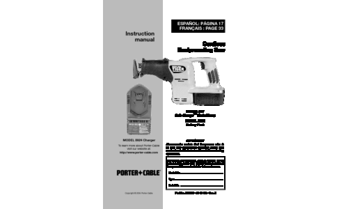 Porter-Cable Cordless Saw 837 User Manual