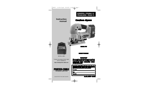 Porter-Cable Cordless Saw 643 User Manual