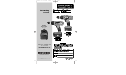 Porter-Cable Cordless Drill 877 User Manual