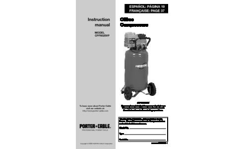 Porter-Cable CPF6025VP User Manual