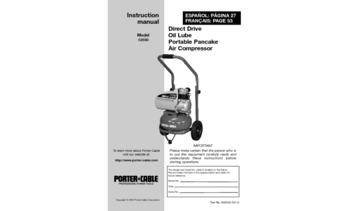 Porter-Cable C2550 User Manual