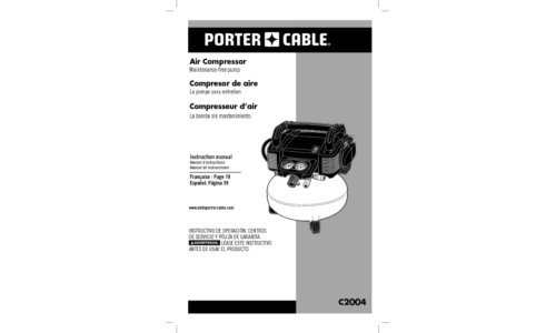 Porter-Cable C2004 User Manual