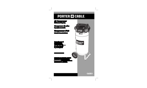 Porter-Cable Air Compressor N078948 User Manual