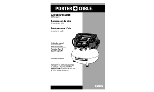 Porter-Cable Air Compressor N003568 User Manual