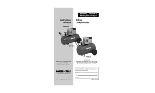 Porter-Cable Air Compressor CPF4515 User Manual