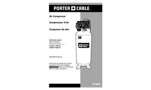 Porter-Cable Air Compressor C7501 User Manual