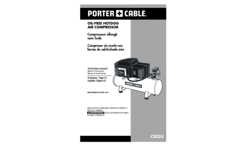 Porter-Cable Air Compressor C2025 User Manual