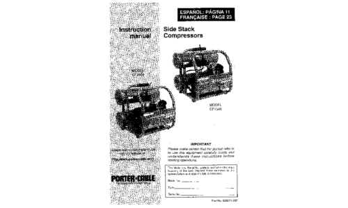 Porter-Cable Air Compressor 888971-992 User Manual