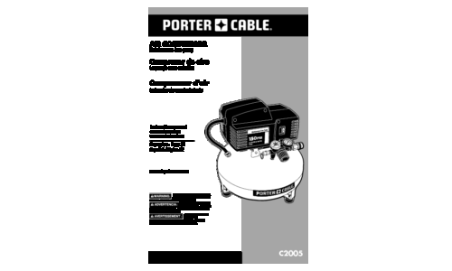 Porter-Cable Air Compressor 1000003754 User Manual