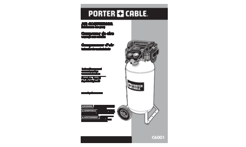 Porter-Cable Air Compressor 1000002853 User Manual