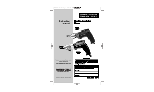 Porter-Cable 900276 User Manual