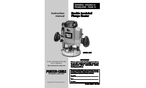 Porter-Cable 8529 User Manual