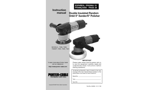 Porter-Cable 7335 User Manual