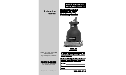 Porter-Cable 330 User Manual