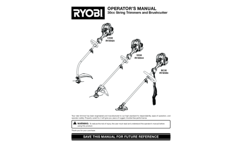 Ryobi Trimmer BC30 RY30564 User Manual