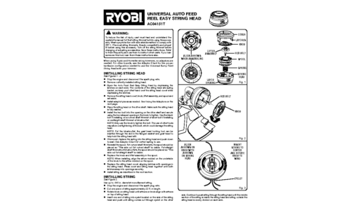 Ryobi Trimmer AC04151T User Manual