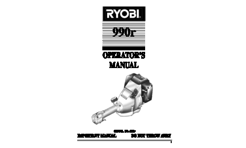 Ryobi Trimmer 990r User Manual