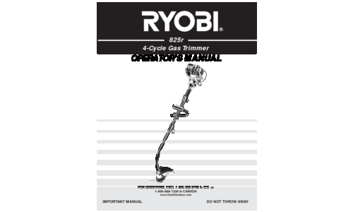 Ryobi Trimmer 825r User Manual