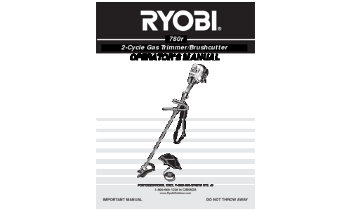 Ryobi Trimmer 780r User Manual