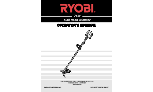 Ryobi Trimmer 768r User Manual