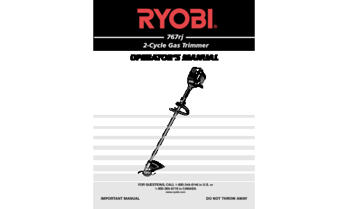 Ryobi Trimmer 767rj User Manual