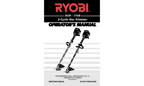 Ryobi Trimmer 767r User Manual