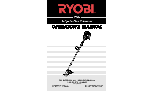 Ryobi Trimmer 766r User Manual