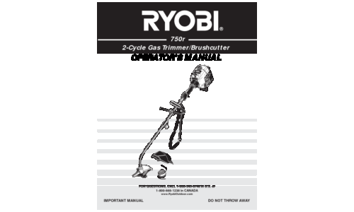 Ryobi Trimmer 750r User Manual