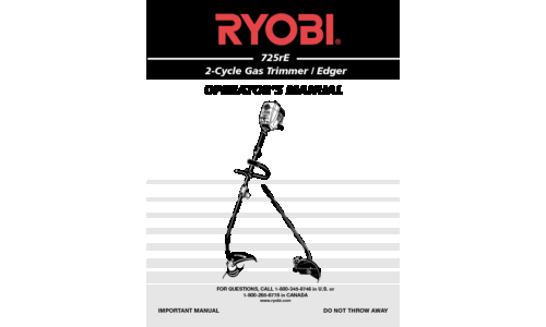 Ryobi Trimmer 725rE User Manual