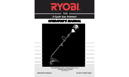 Ryobi Trimmer 720r User Manual