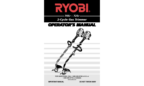 Ryobi Trimmer 705r User Manual