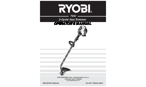 Ryobi Trimmer 704r User Manual