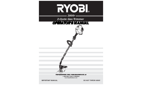 Ryobi Trimmer 2800r User Manual