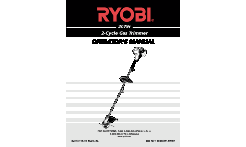 Ryobi Trimmer 2079r User Manual