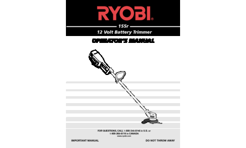 Ryobi Trimmer 155r User Manual