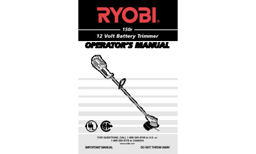 Ryobi Trimmer 150r User Manual