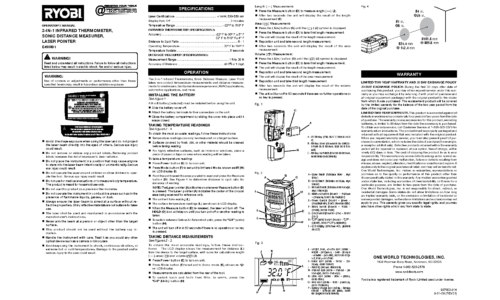 Ryobi Thermometer E49IR01 User Manual