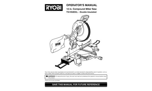 Ryobi TS1552DXL User Manual