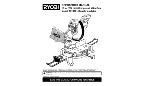 Ryobi TS1352 User Manual